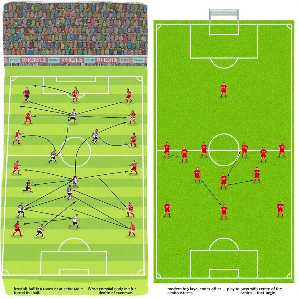 История перехода от длинных передач к игре через центр в современном футболе