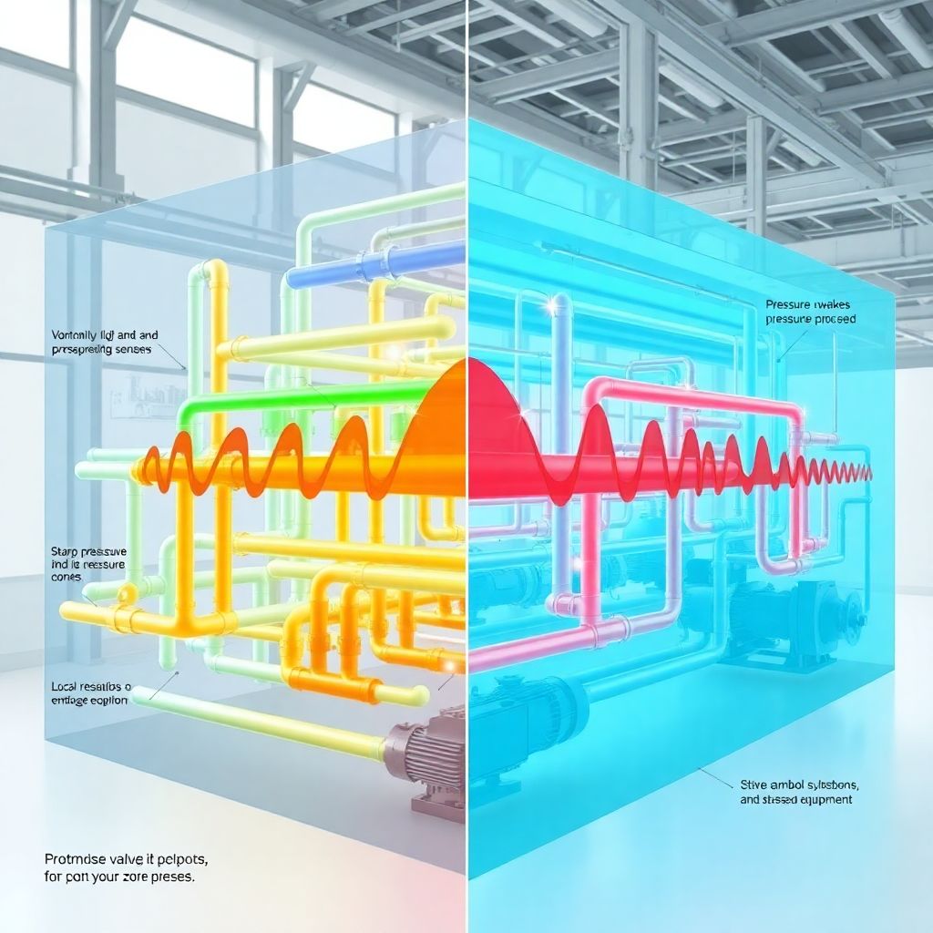 Как распределение зон влияет на давление и переходы в системе