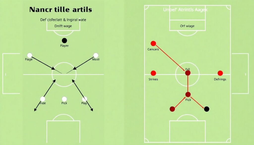 Примеры тактических маневров перед штрафной - иллюстрация